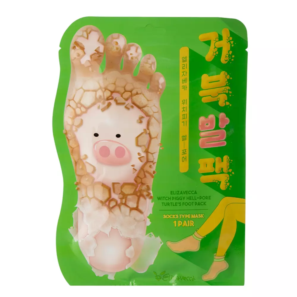 Elizavecca - Witch Piggy Hell-Pore Turtle's Foot Pack - Exfoliační maska na nohy ve formě ponožek - 1 pár