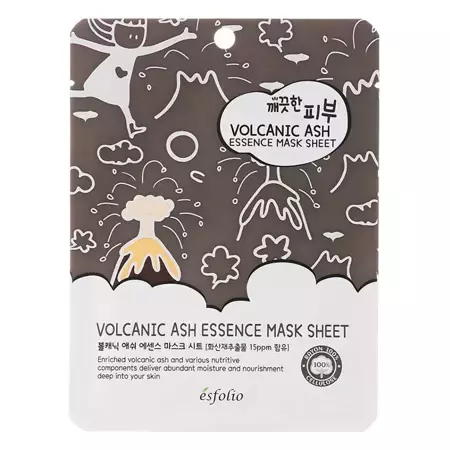 Esfolio - Pure Skin Volcanic Ash Essence Mask Sheet - Textilní maska se sopečným popelem - 25 ml