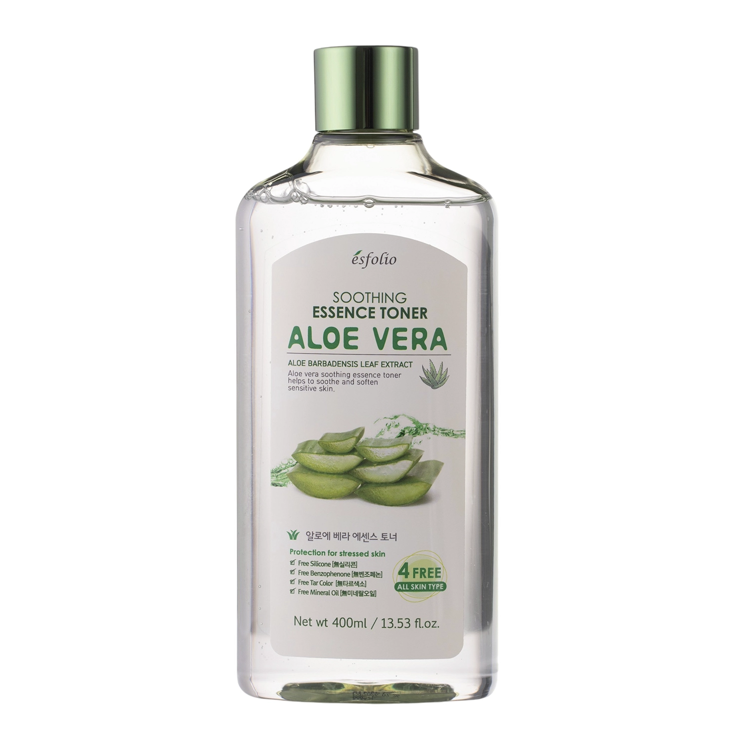 Esfolio - Soothing Essence Toner Aloe Vera - Zklidňující tonikum na obličej s extraktem z listů aloe - 400 ml