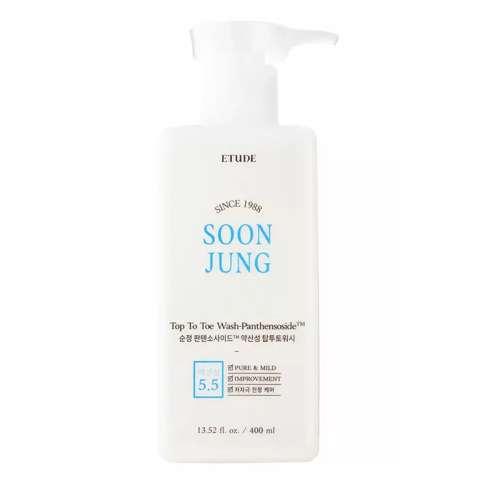 Etude House - SoonJung Panthensoside™ Top To Toe Wash - Nedráždivý mycí gel na obličej a tělo - 400 ml