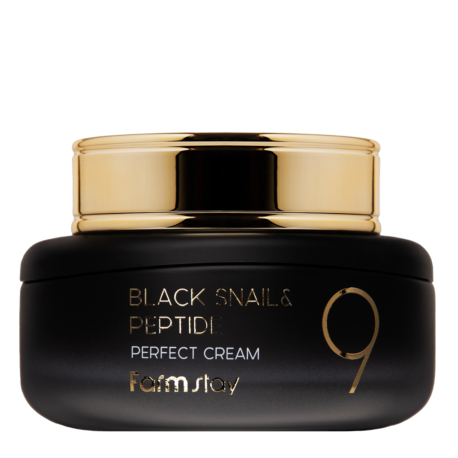 Farmstay - Black Snail & Peptide 9 Perfect Cream - Revitalizační krém na obličej s peptidy a šnečím slizem - 55 ml