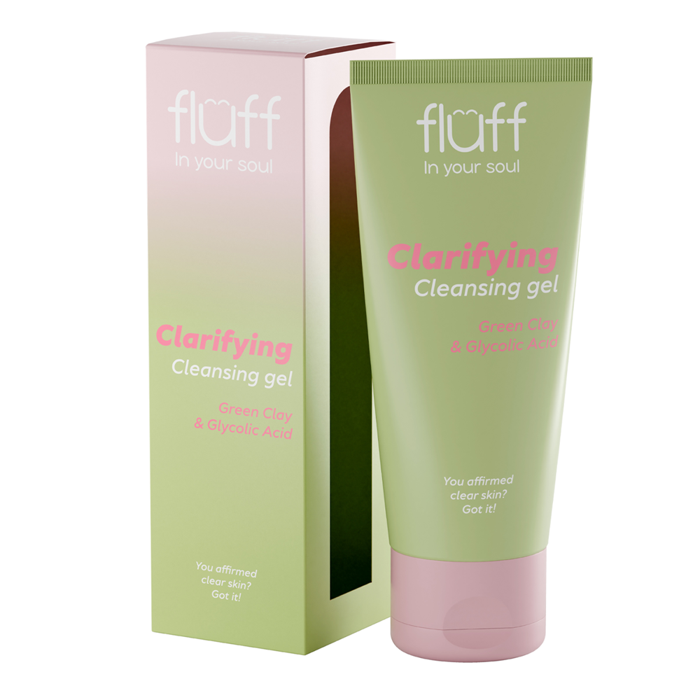 Fluff - Mycí gel na obličej se zeleným jílem a kyselinou glykolovou - 100 ml