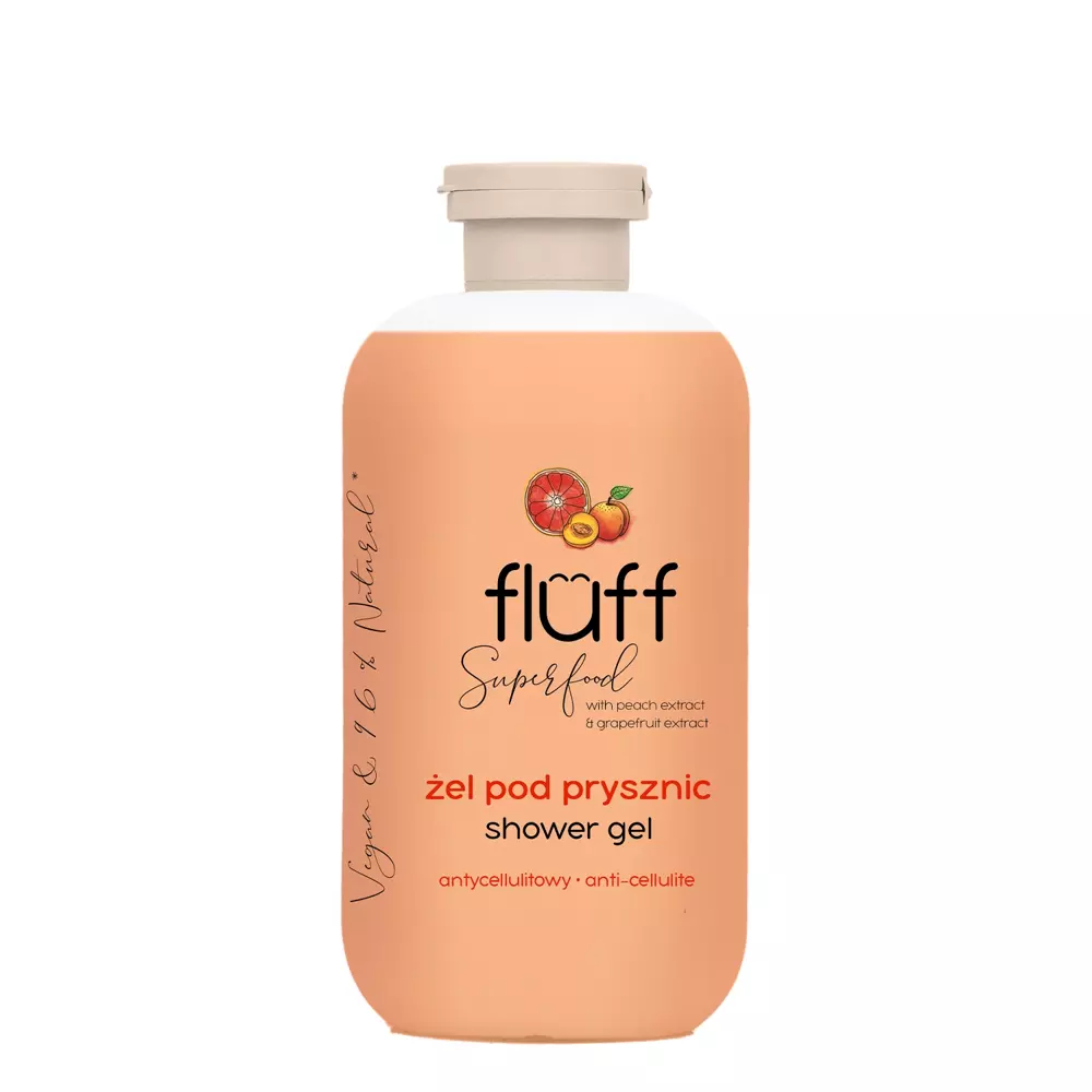 Fluff - Superfood - Anti-cellulite Shower Gel - Sprchový gel - broskev a grapefruit - 500 ml