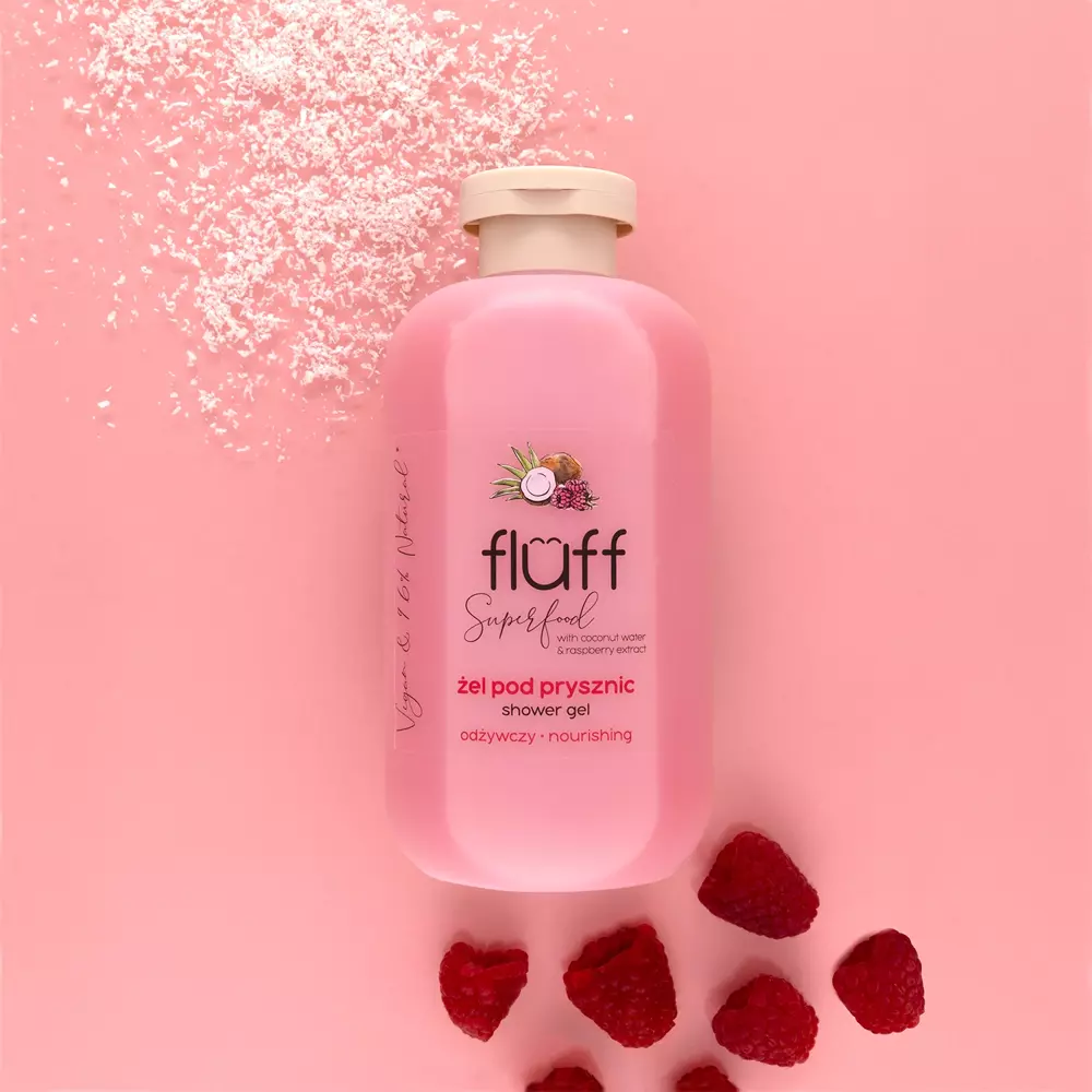 Fluff - Superfood - Nourishing Shower Gel - Sprchový gel - kokos a malina - 500 ml