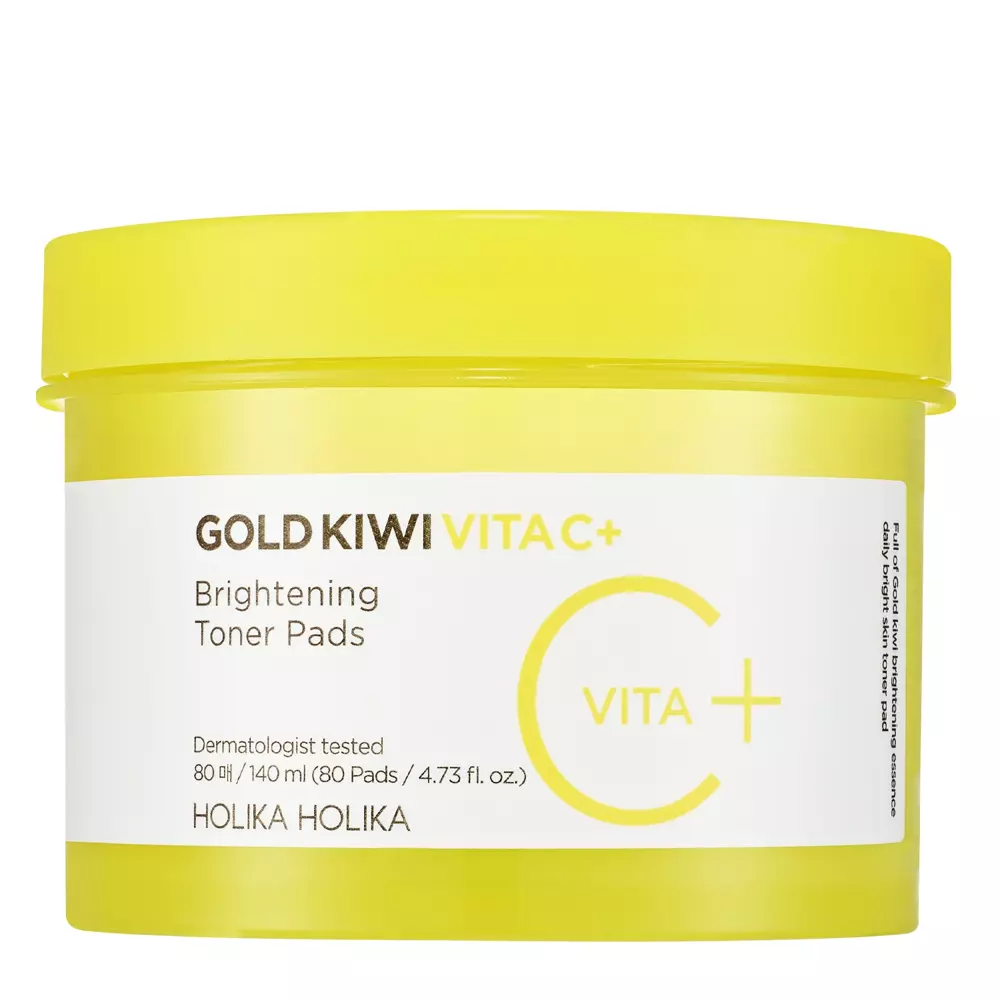 Holika Holika - Gold Kiwi Vita C Plus Brightening Toner Pad - Tonizační tampony s rozjasňujícím účinkem - 80 ks / 140 ml