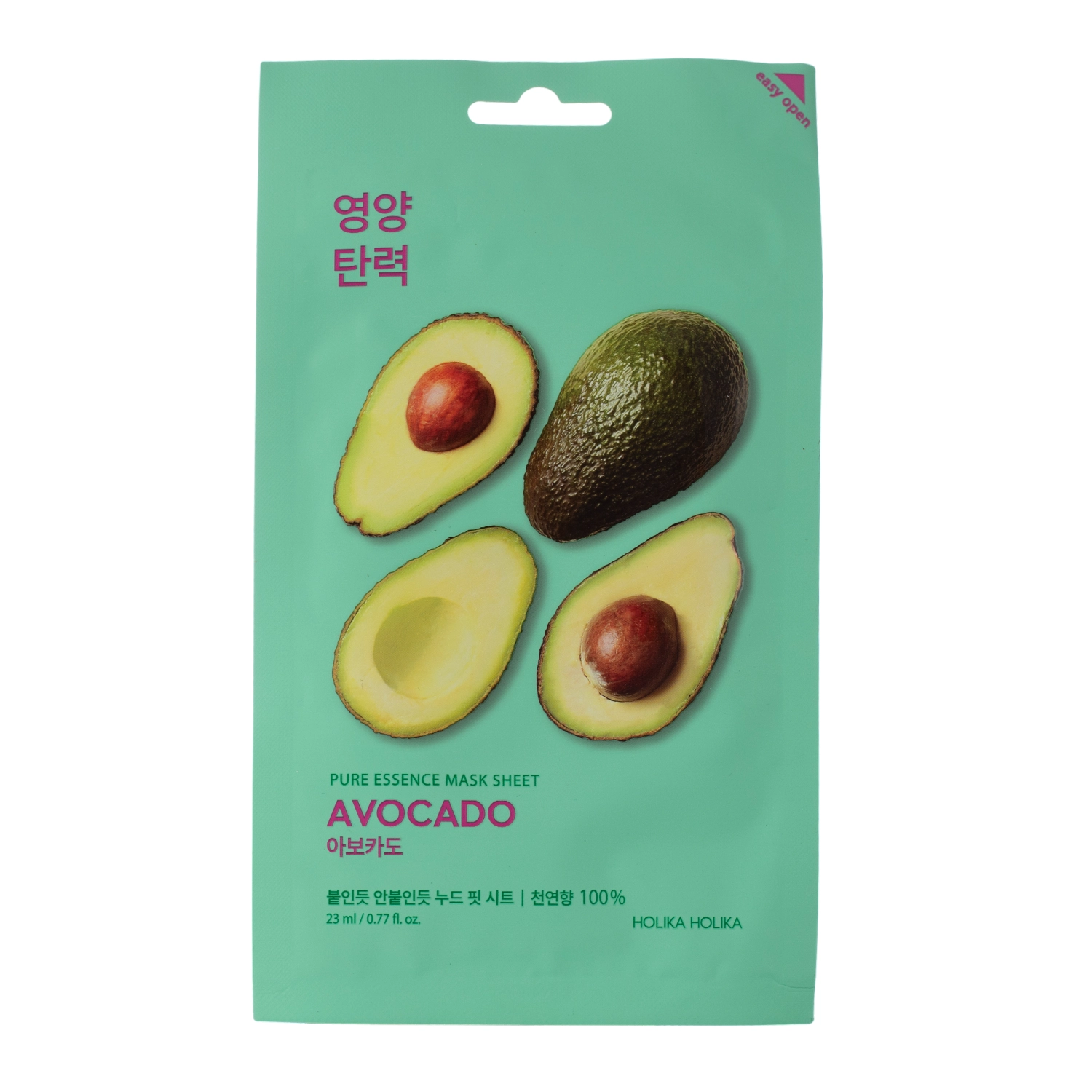 Holika Holika - Pure Essence Mask Sheet - Avocado - Plátýnková maska s extraktem z avokáda - 23 ml