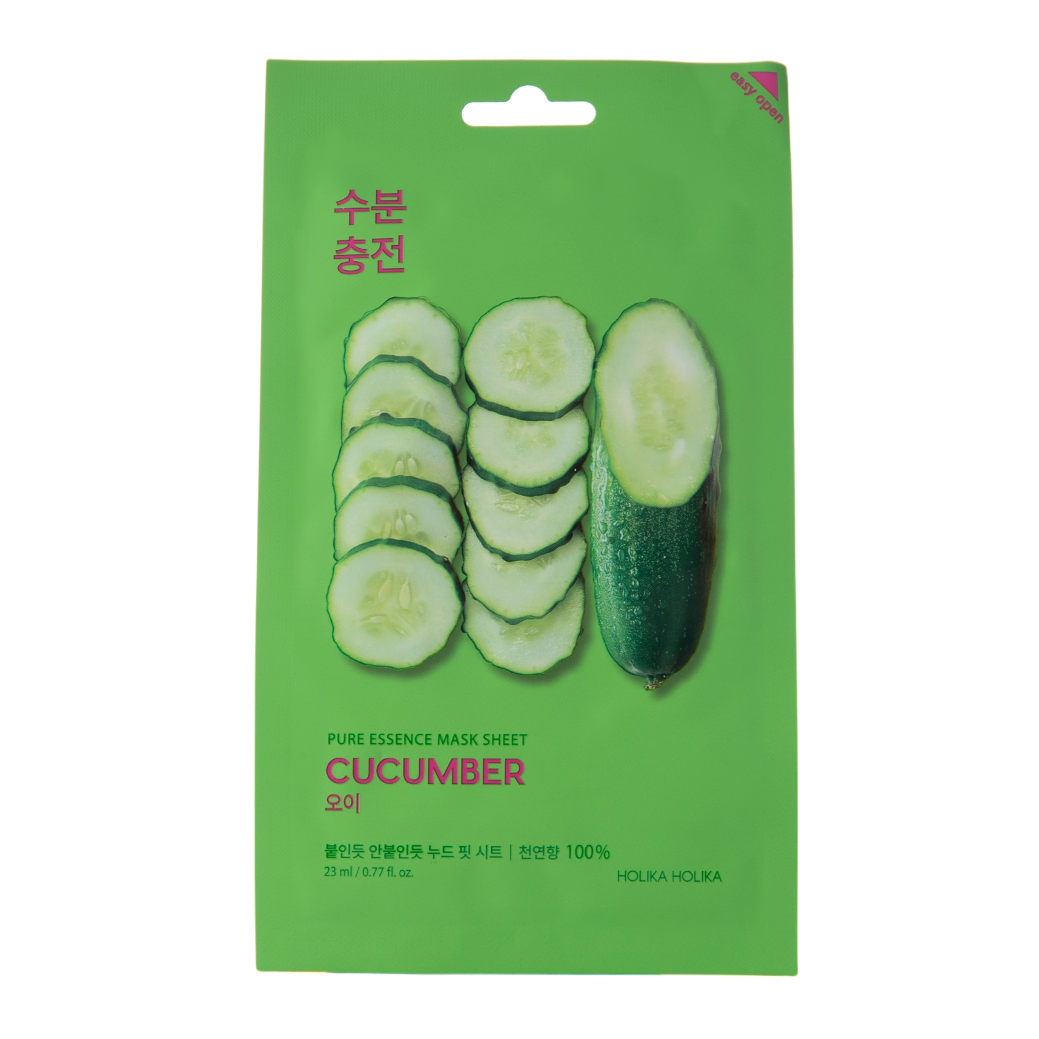 Holika Holika - Pure Essence Mask Sheet - Cucumber - Plátýnková maska s okurkovým extraktem - 23 ml