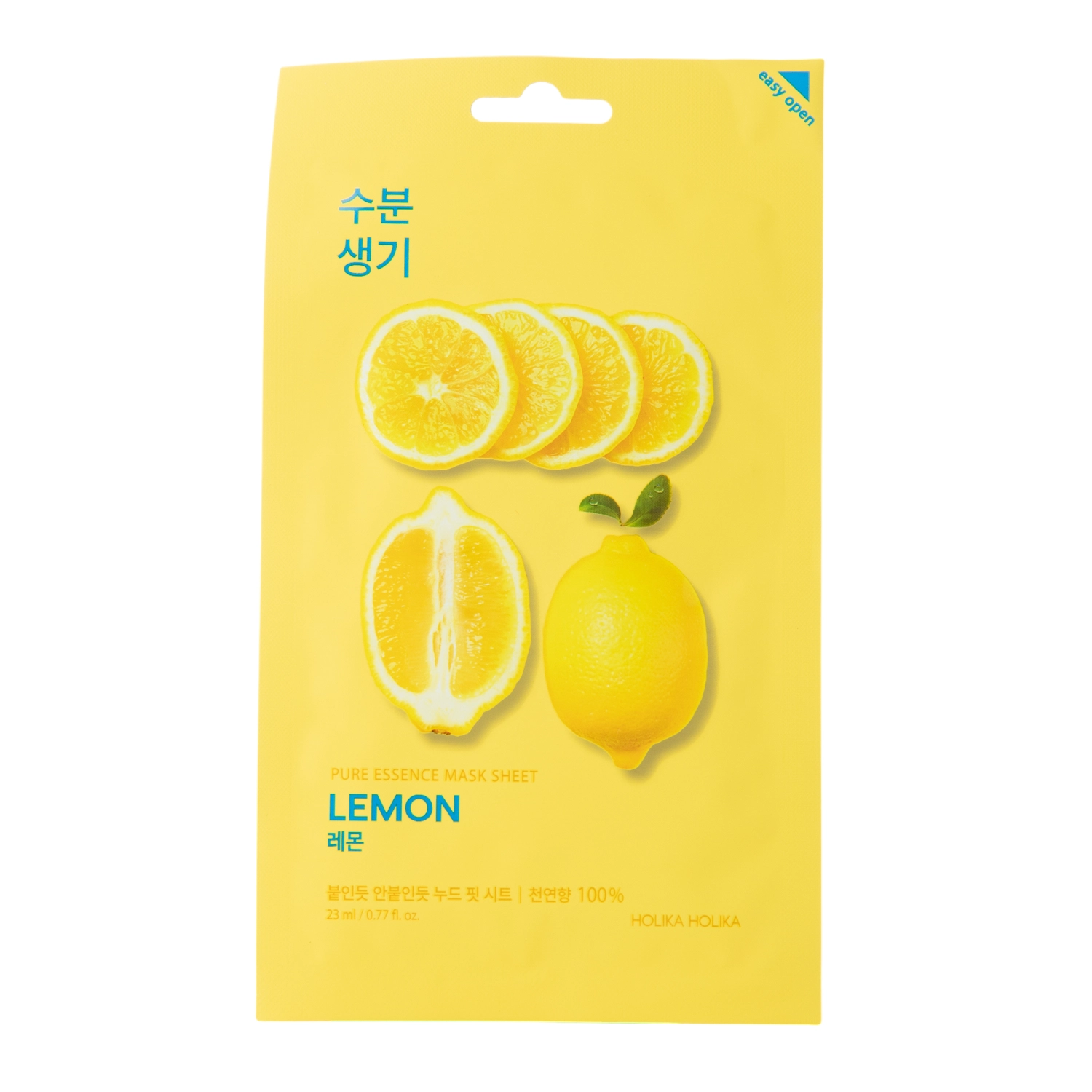 Holika Holika - Pure Essence Mask Sheet - Lemon - Plátýnková maska s citrónovým extraktem - 23 ml