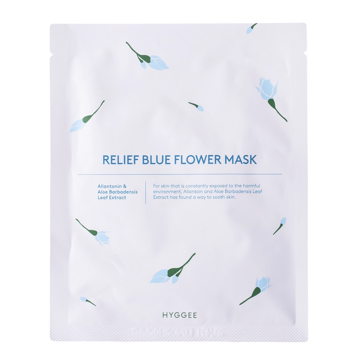 Hyggee - Relief Blue Flower Mask - Zklidňující pleťová maska - 1ks/35ml