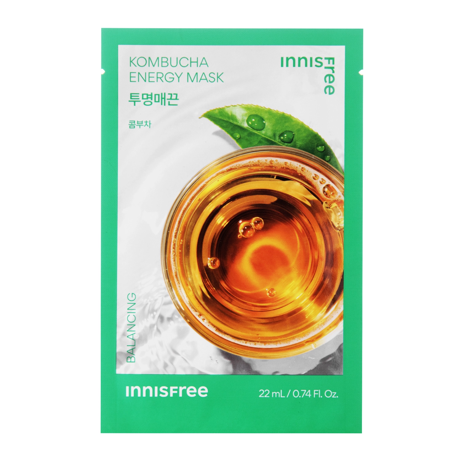 Innisfree - Squeeze Energy Mask - Kombucha - Clarifying - Textilní čisticí maska - 22 ml