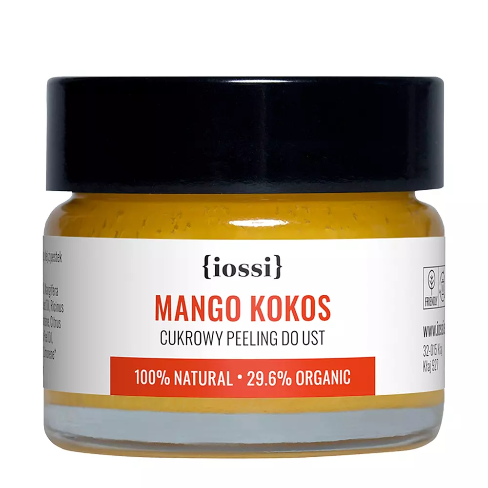 Iossi - Mango & Kokos - Jemný cukrový peeling na rty se včelím voskem - 15 ml