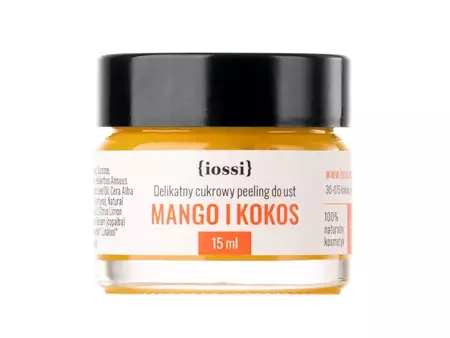Iossi - Mango & Kokos - Jemný cukrový peeling na rty se včelím voskem - 15 ml