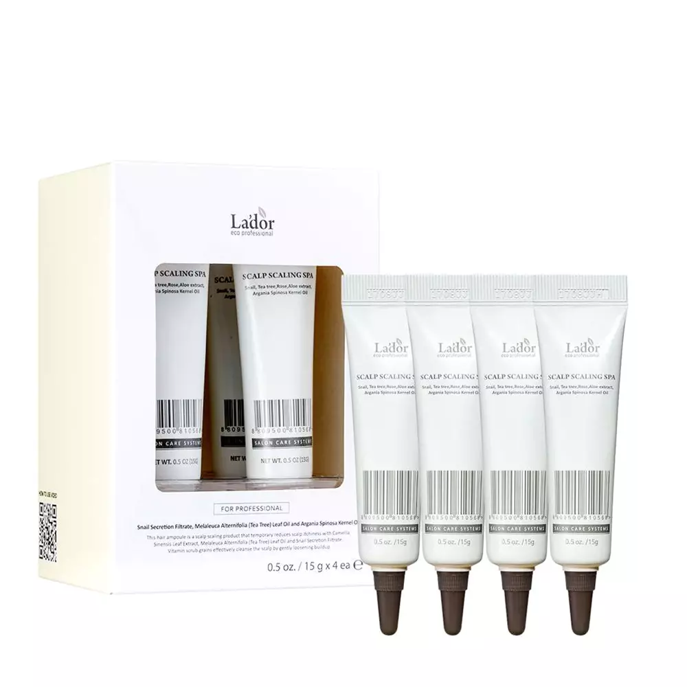 La'dor - Scalp Scaling Spa Ampoule - Peeling pro pokožku hlavy - 4 x 15 g