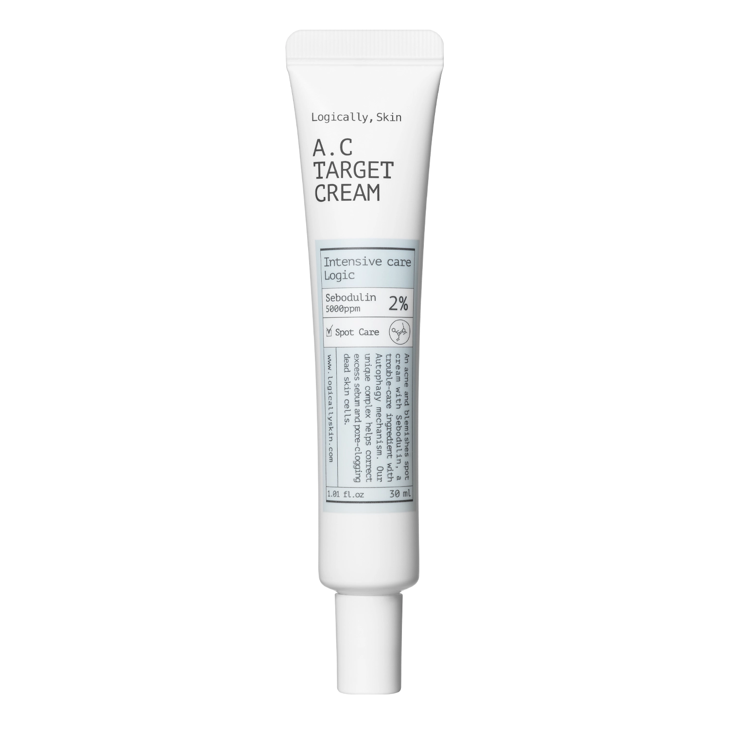 Logically, Skin - A.C Target Cream - Lokální zklidňující krém na nedokonalosti - 30 ml