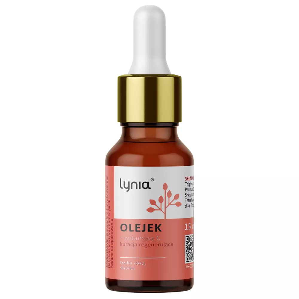 Lynia - Pleťový olej s vitamínem C - Regenerační kúra - Růže šípková a švestka - 15 ml