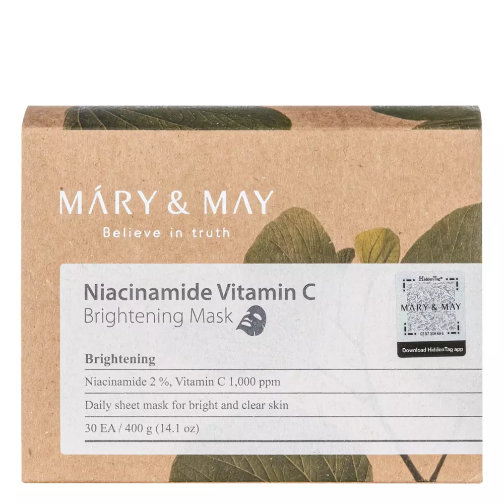 Mary&May - Niacinamide Vitamin C Brightening Mask - Sada rozjasňujících pleťových masek - 30 ks