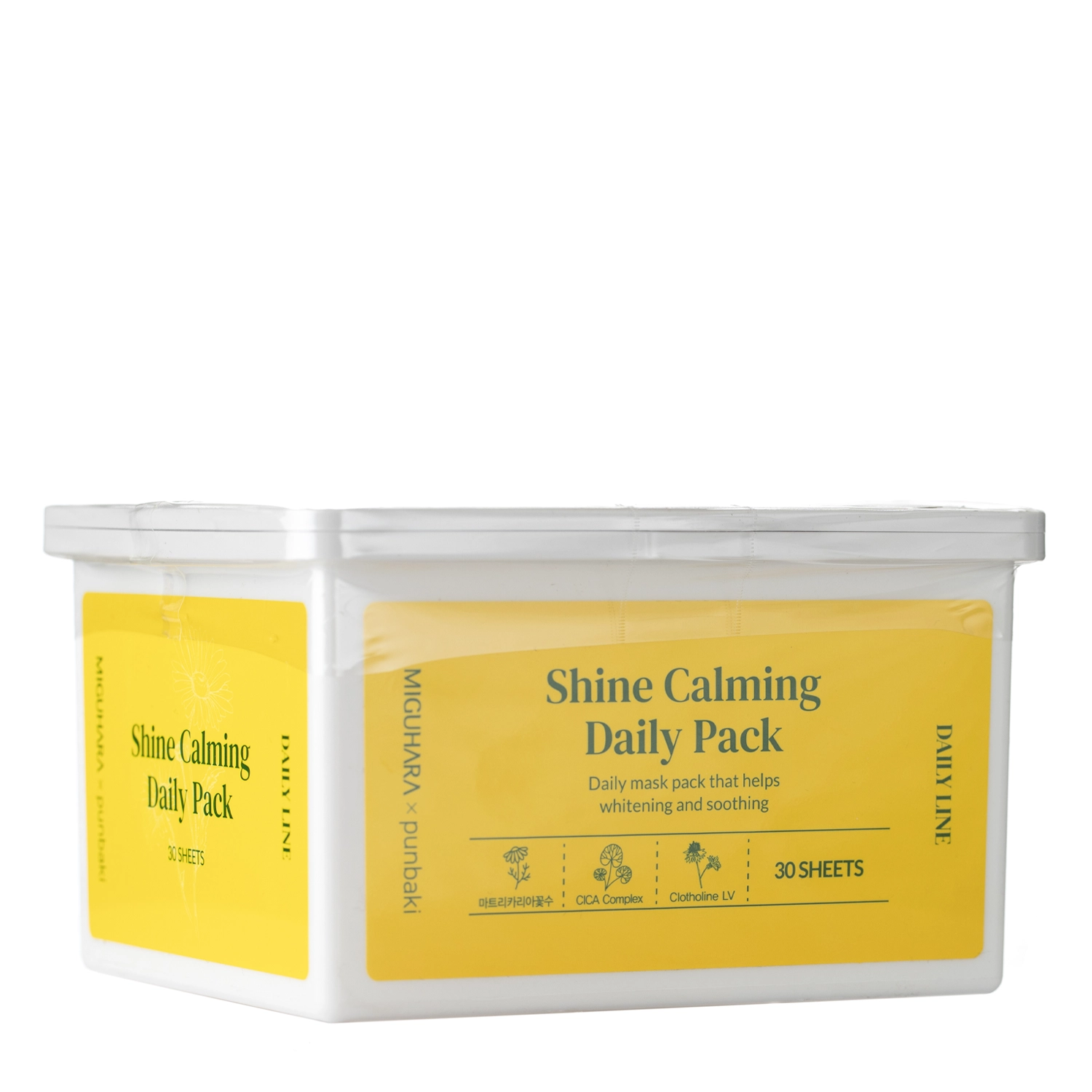 Miguhara - Shine Calming Daily Pack - Rozjasňující sada plátýnkových masek - 30 ks/350 g