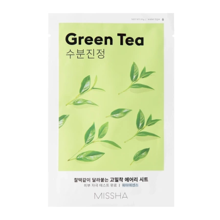 Missha - Airy Fit Sheet Mask - Green Tea - Textilní maska se zeleným čajem - 19 g