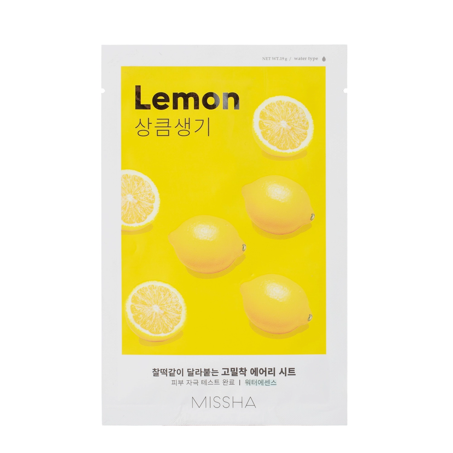 Missha - Airy Fit Sheet Mask - Lemon - Citronová textilní maska - 19 g