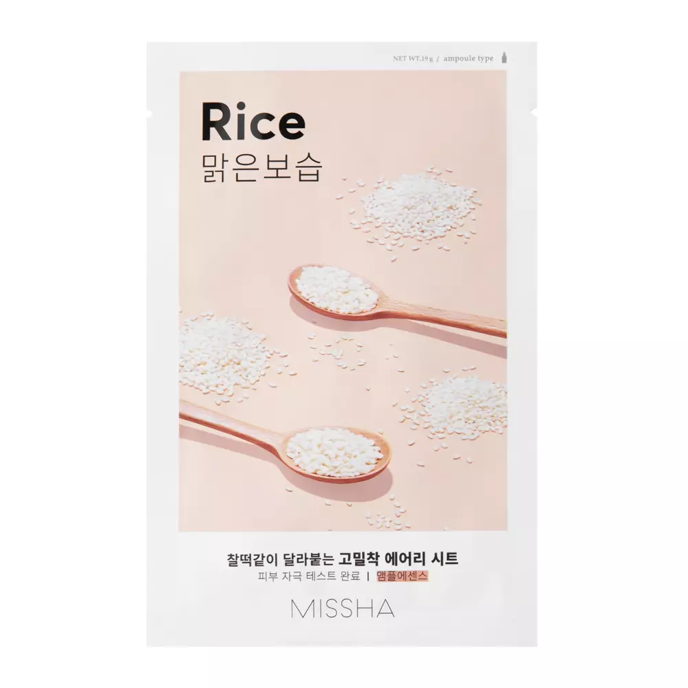 Missha - Airy Fit Sheet Mask - Rice - Rýžová textilní maska - 19 g