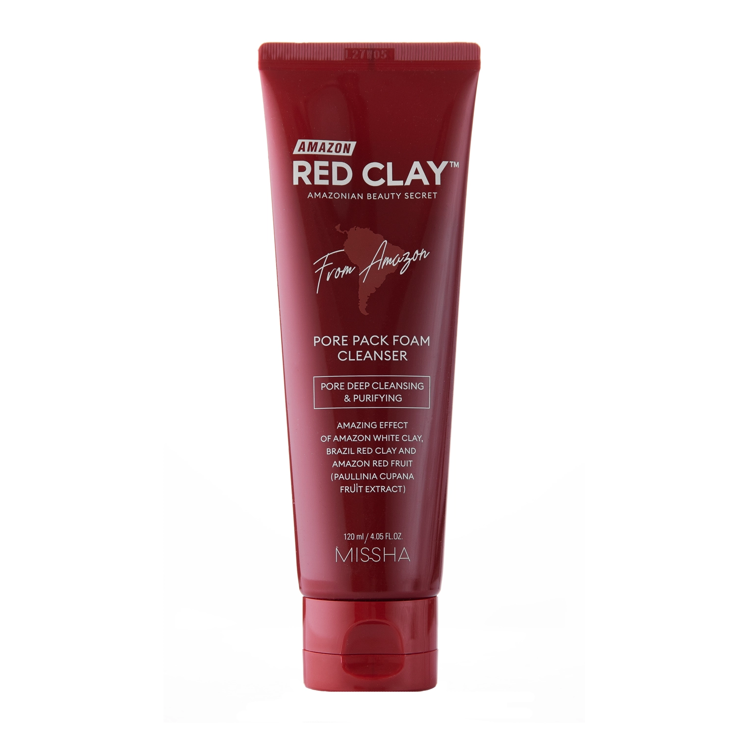 Missha - Amazon Red Clay™ Pore Pack Foam Cleanser - Čisticí pleťová voda - 120 ml