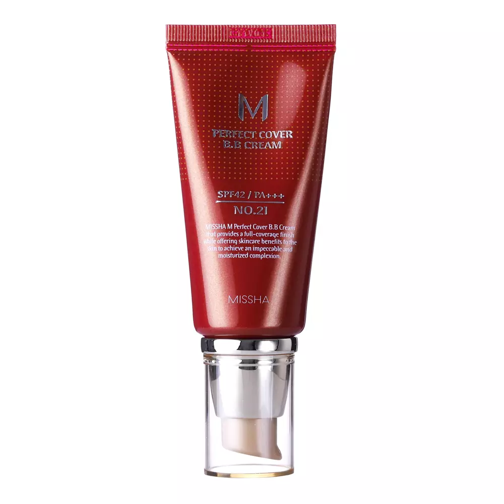 Missha - M Perfect Cover BB Cream SPF42/PA+++ - Krycí BB krém s UV filtrem - No.21 Light Beige - 50 ml