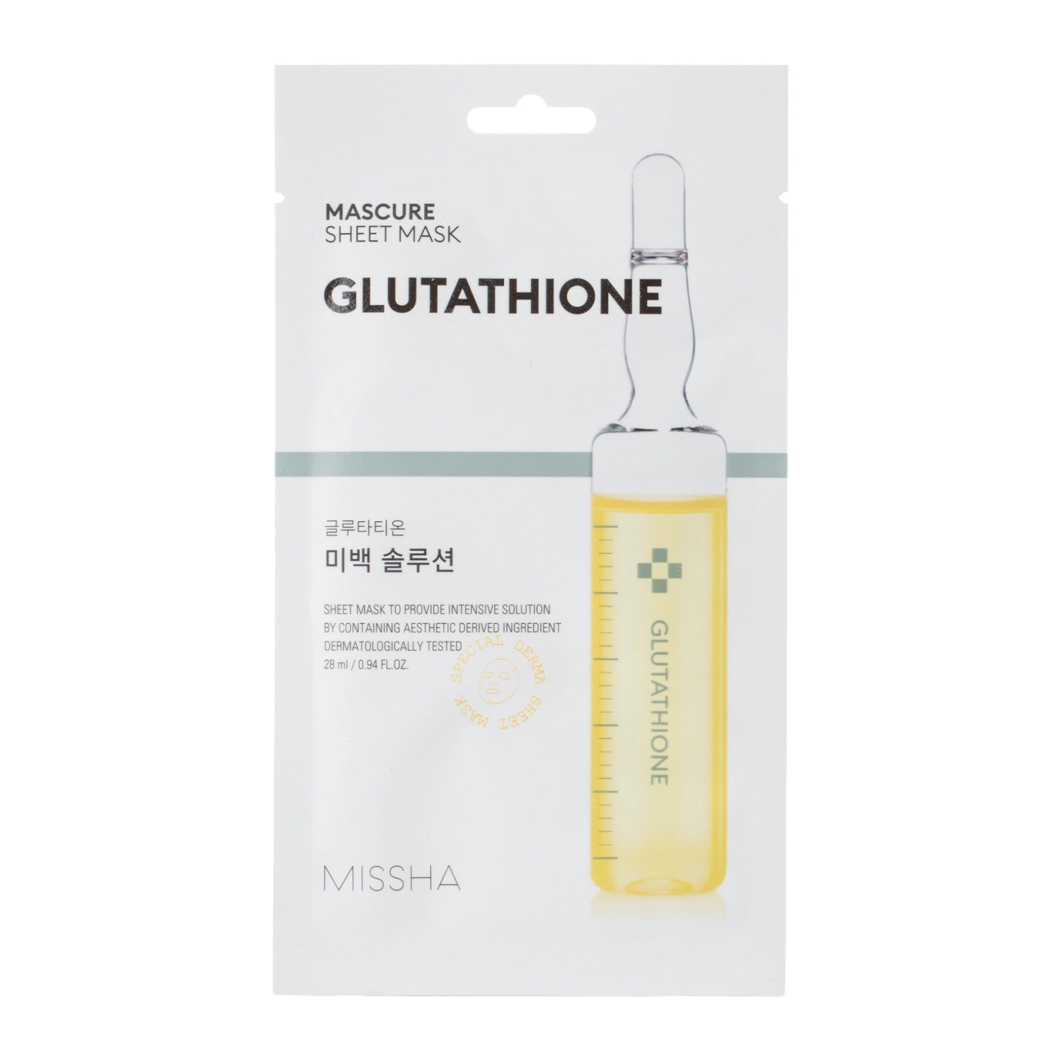 Missha - Mascure Sheet Mask - Glutathione - Plátýnková maska s glutathionem - 28 ml