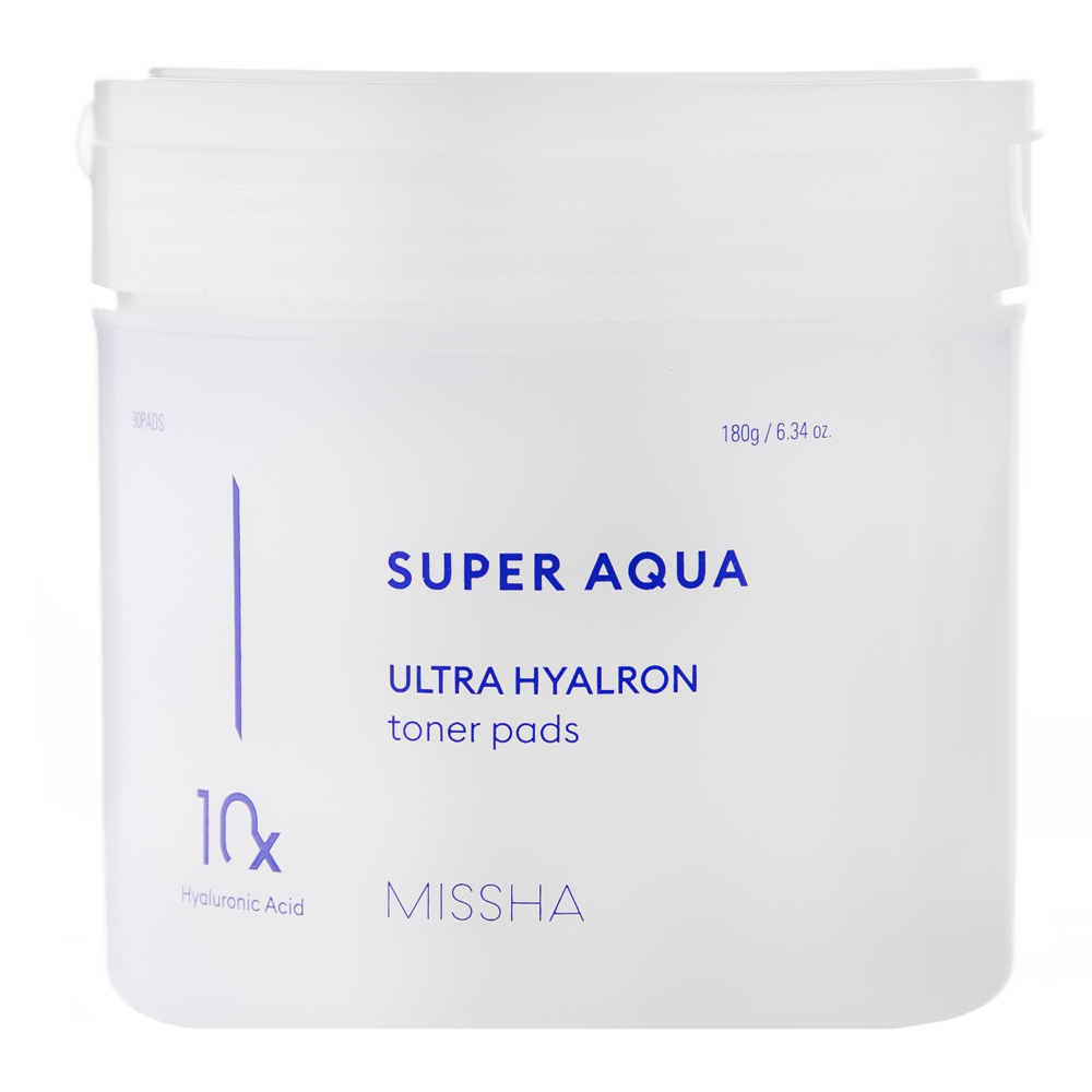 Missha - Super Aqua Ultra Hyalron Toner Pads - Hydratační polštářky na obličej - 180g/90ks