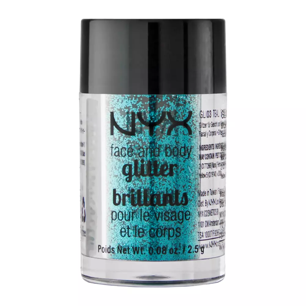 NYX Professional Makeup - Face & Body Glitter - 03 Teal - Třpytky na obličej a tělo - 2,5 g