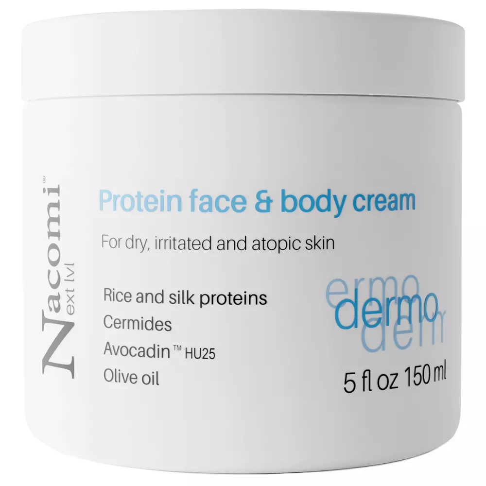 Nacomi - Dermo - Protein Face & Body Cream - Krém na obličej a tělo s proteiny pro atopickou, suchou a podrážděnou pokožku - 150 ml