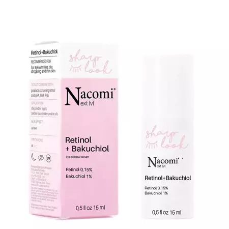 Nacomi - Next level - Retinol + Bakuchiol - Eye Contour Serum - Oční sérum s retinolem a bakuchiolem proti vráskám - 15 ml