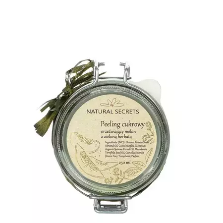 Natural Secrets - Cukrový peeling - Svěží meloun se zeleným čajem - 250 ml