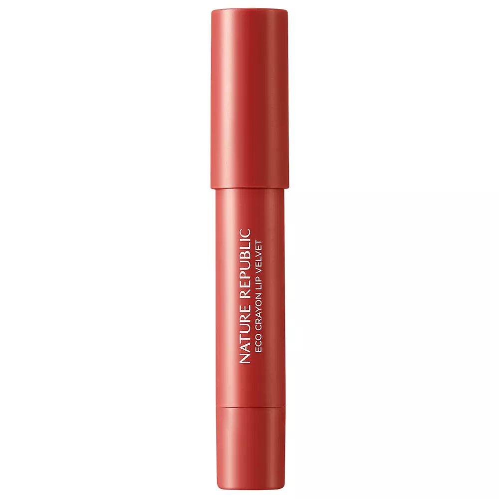 Nature Republic - By Flower Eco Crayon Lip Velvet - 04 Chilli Red - Polomatná rtěnka v tužce - 2,8 g