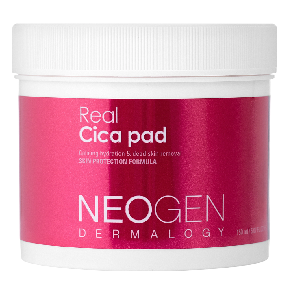 Neogen - Dermalogy Real Cica Pad - Exfoliační a zklidňující polštářky na obličej - 90ks/150 ml