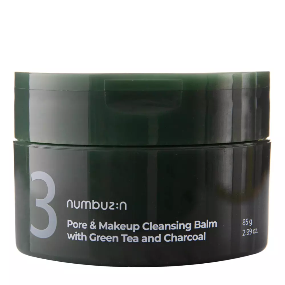Numbuzin - No.3 - Pore&Makeup Cleansing Balm With Green Tea And Charcoal - Odličovací balzám se zeleným čajem a aktivním uhlím - 85 g