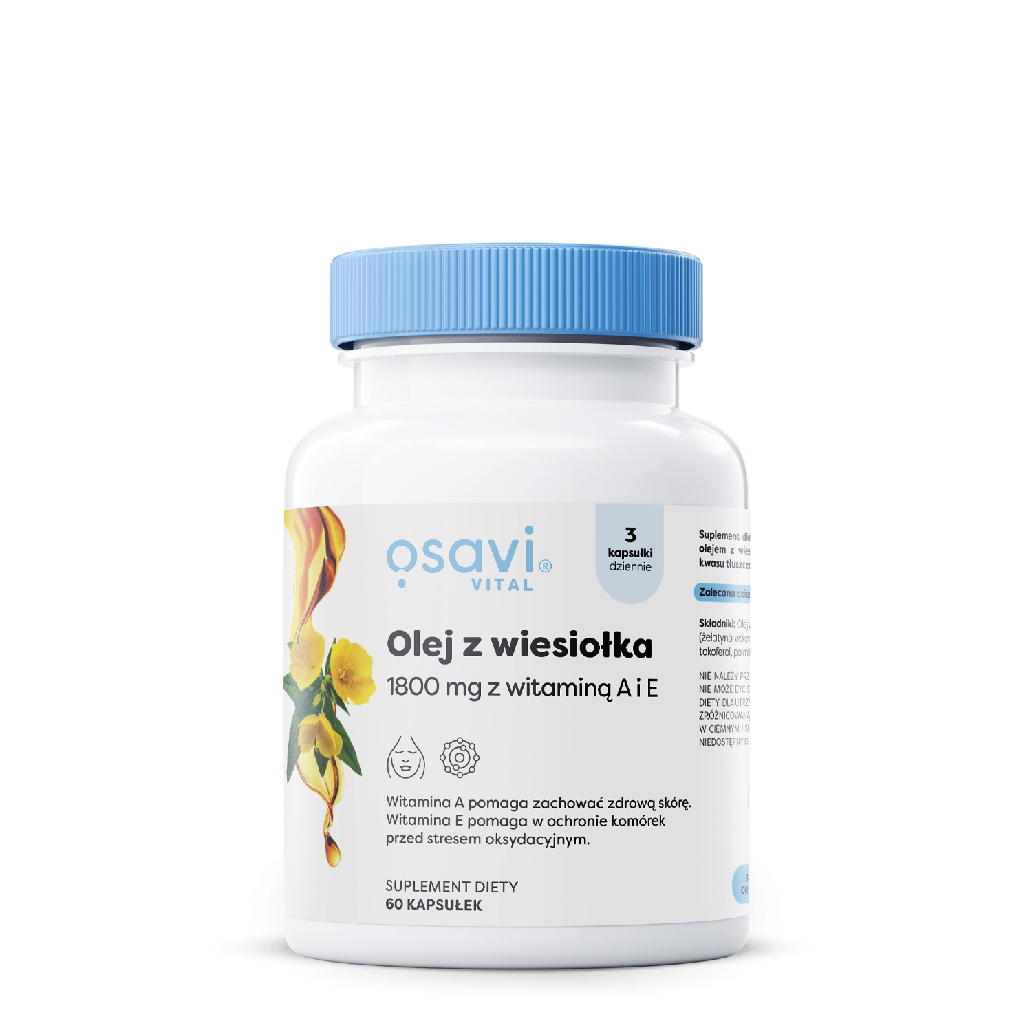 Osavi - Pupalkový olej s vitamíny A a E 1800 mg - 60 měkkých kapslí 