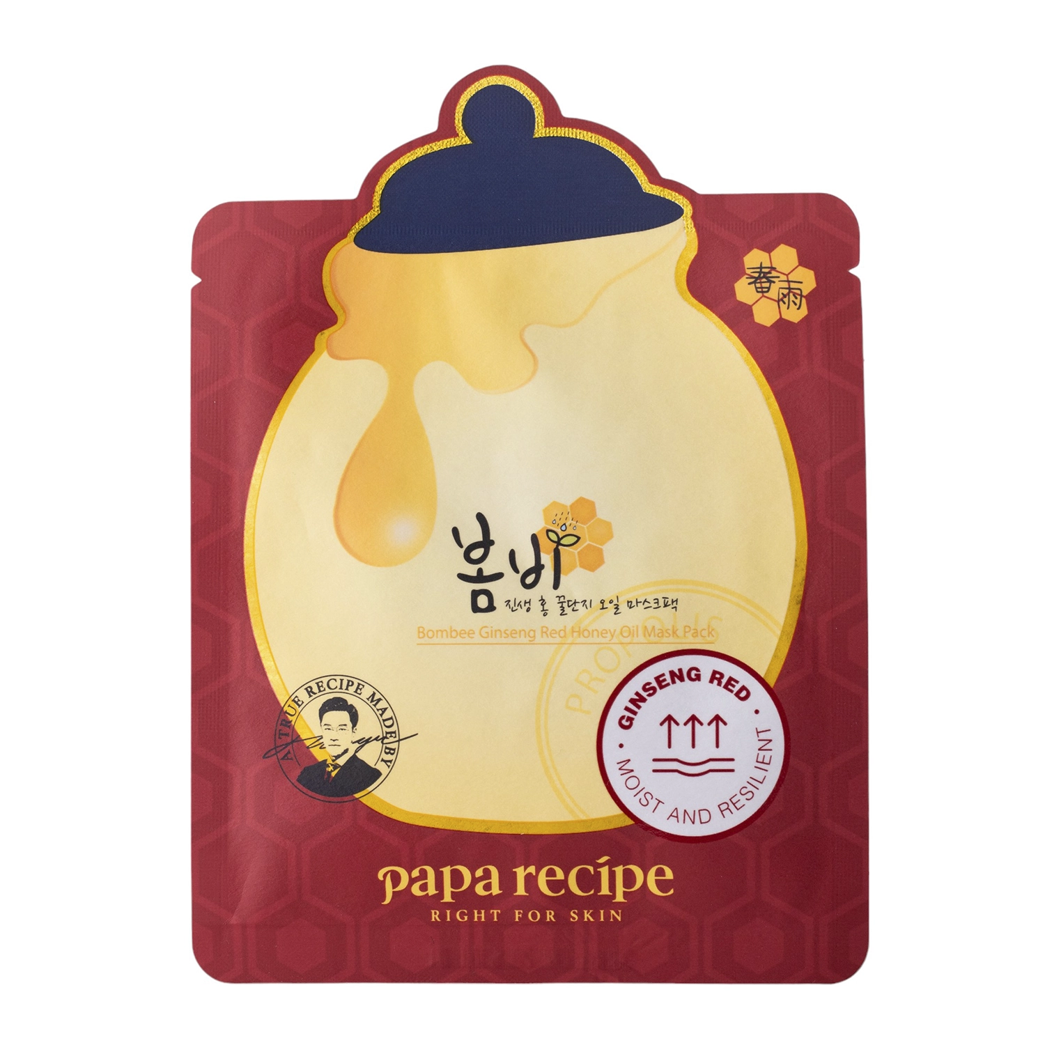 Papa Recipe - Bombee Ginseng Red Honey Oil Mask - Revitalizační plátýnková  maska - 1ks/20g 