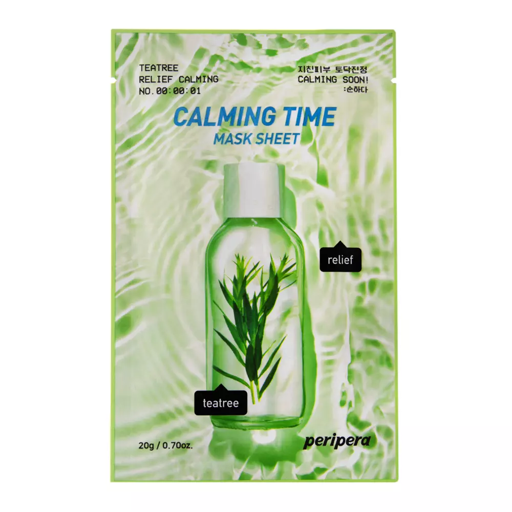 Peripera - Calming Time Mask Sheet Teatree Relief Calming - Zklidňující textilní maska s tea tree - 20 g