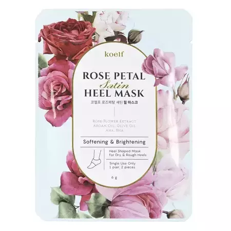 Petitfee - Koelf Rose Petal Satin Heel Mask - Hydratační maska pro suchou pokožku pat - 2 ks