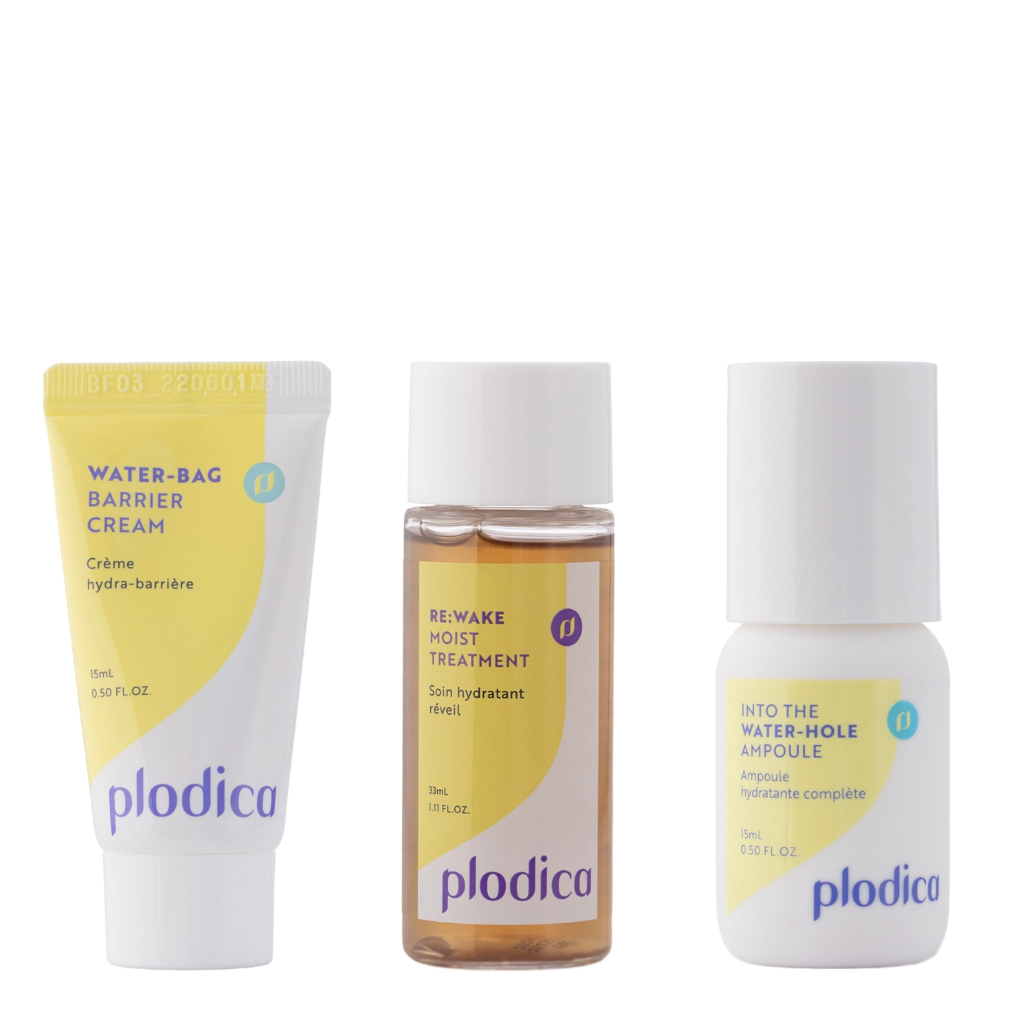 Plodica - Welcome To Water Village Kit - Sada miniproduktů na obličej - Hydratace - Tonikum 33 ml + Sérum 15 ml + Krém 15 ml