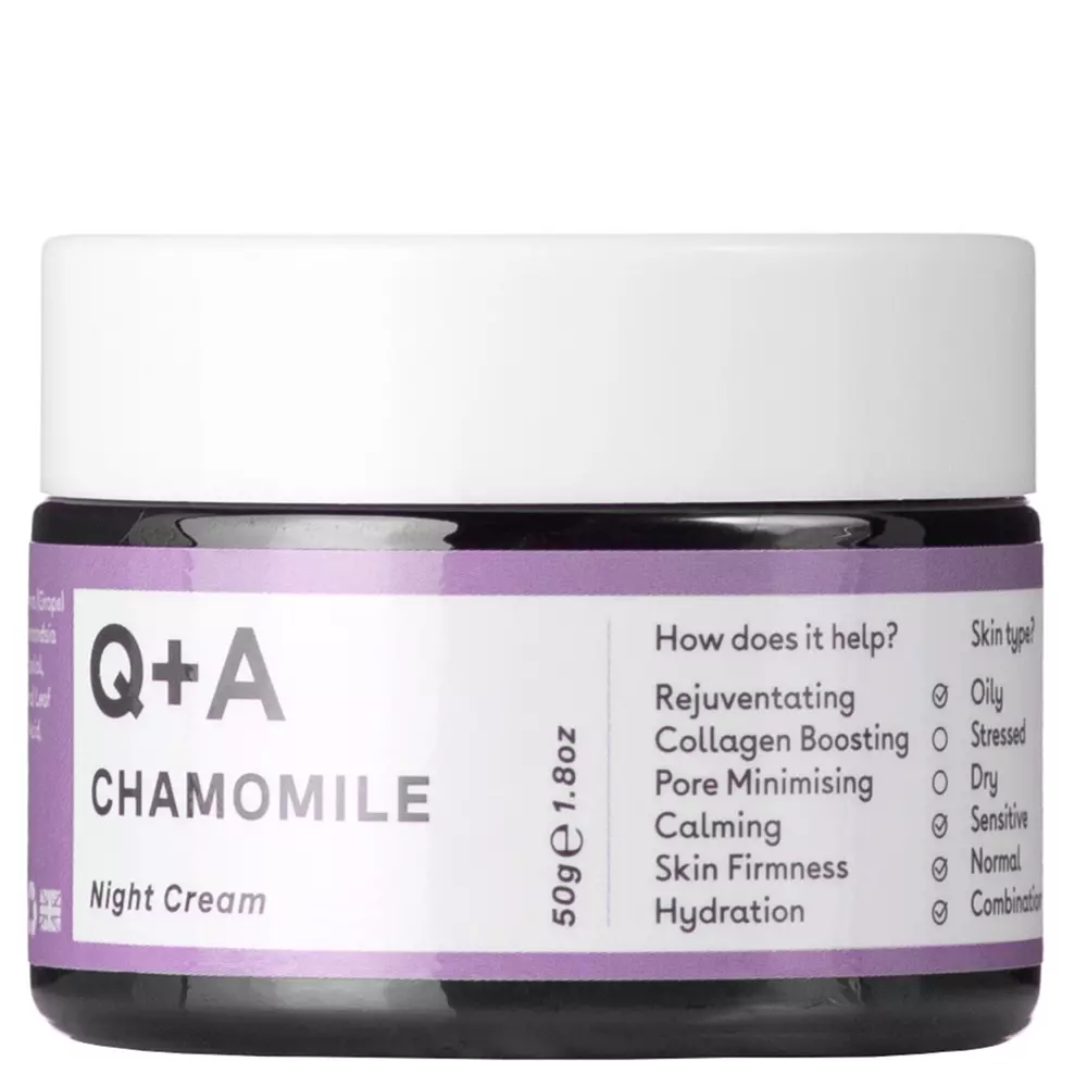 Q+A - Chamomile - Night Cream - Regenerační a zklidňující noční krém s heřmánkem - 50 ml