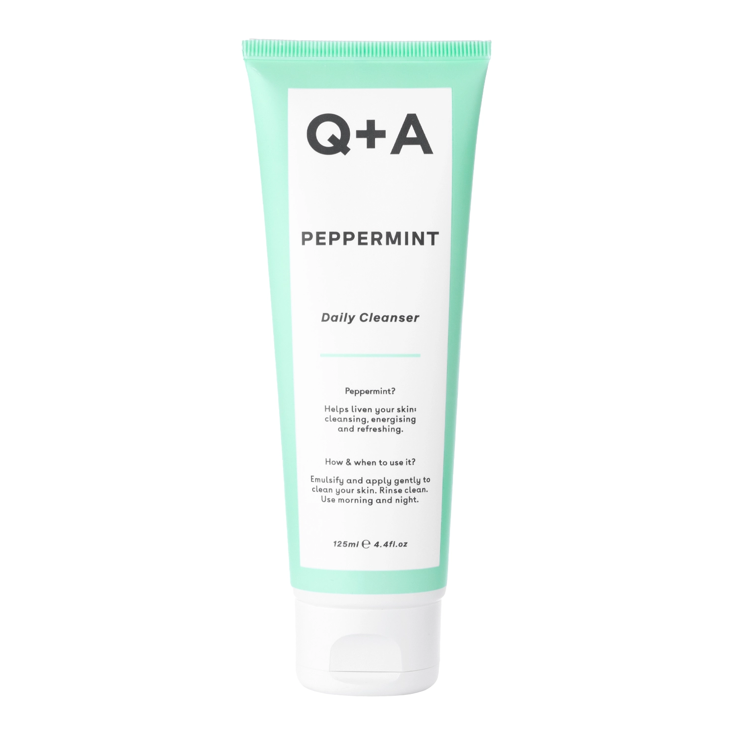 Q+A - Peppermint - Daily Cleanser - Mycí gel na obličej s mátou peprnou - 125 ml
