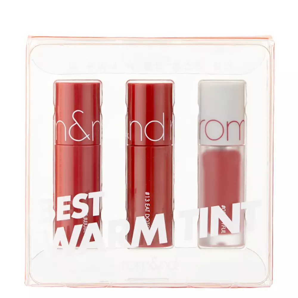 Rom&nd - Best Tint Edition - 01 Warm Tone Pick - Sada tintů na rty - Zero Velvet Tint - 02 Joyful - 2 g + Juicy Lasting Tint - 07 Jujube - 2 g + Juicy Lasting Tint - 13 Eat Dotori - 2 g