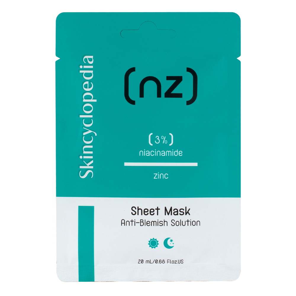 Skincyclopedia - Sheet Mask Niacinamide 3% Zinc - Pleťová maska proti nedokonalostem -1ks/20 ml