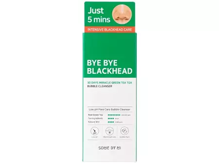 Some By Mi - Bye Bye Blackhead 30 Days Miracle Green Tea Tox Bubble Cleanser - Čisticí gel/pěna proti černým tečkám - 120 ml