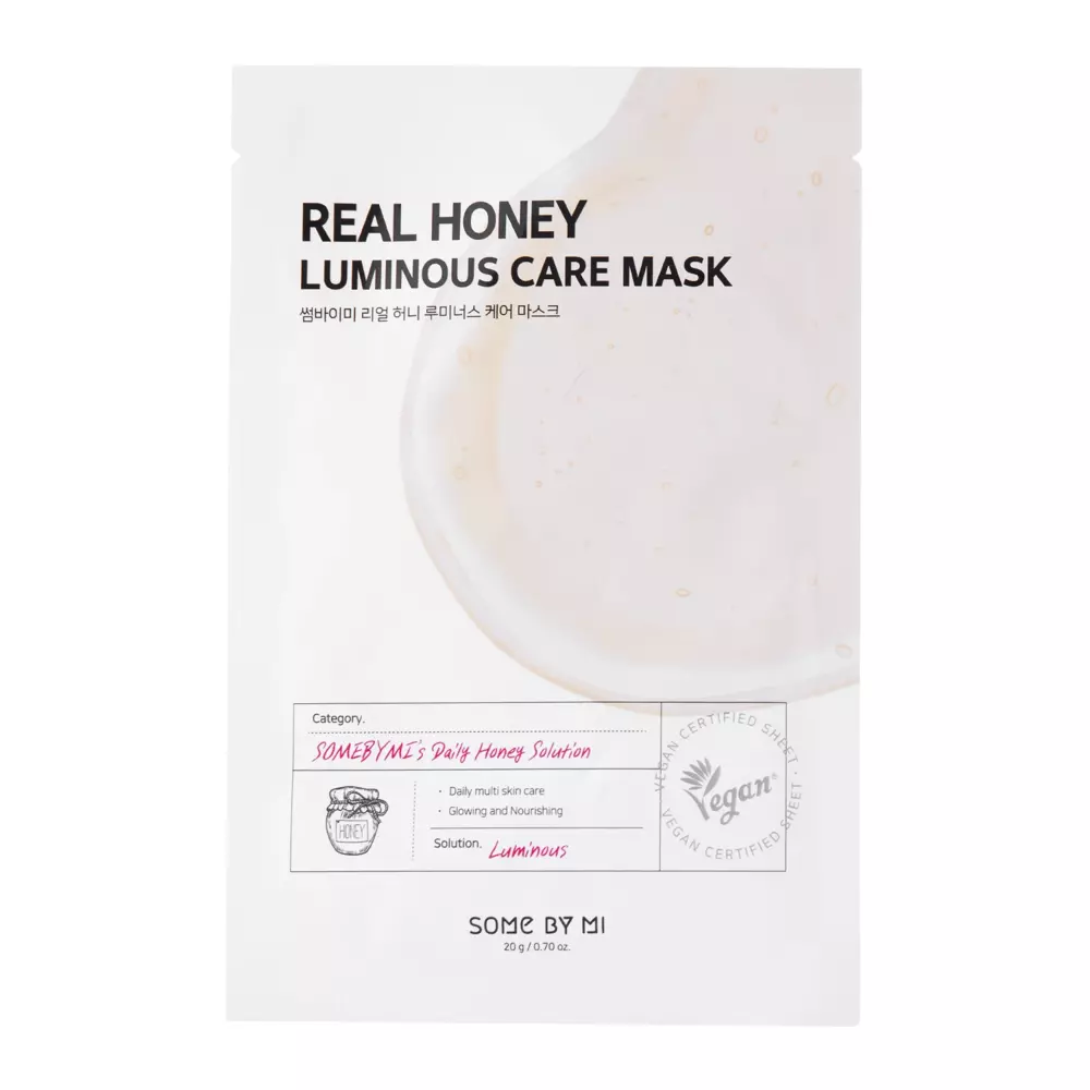 Some By Mi - Real Honey Luminous Care Mask - Rozjasňující textilní maska - 20 g