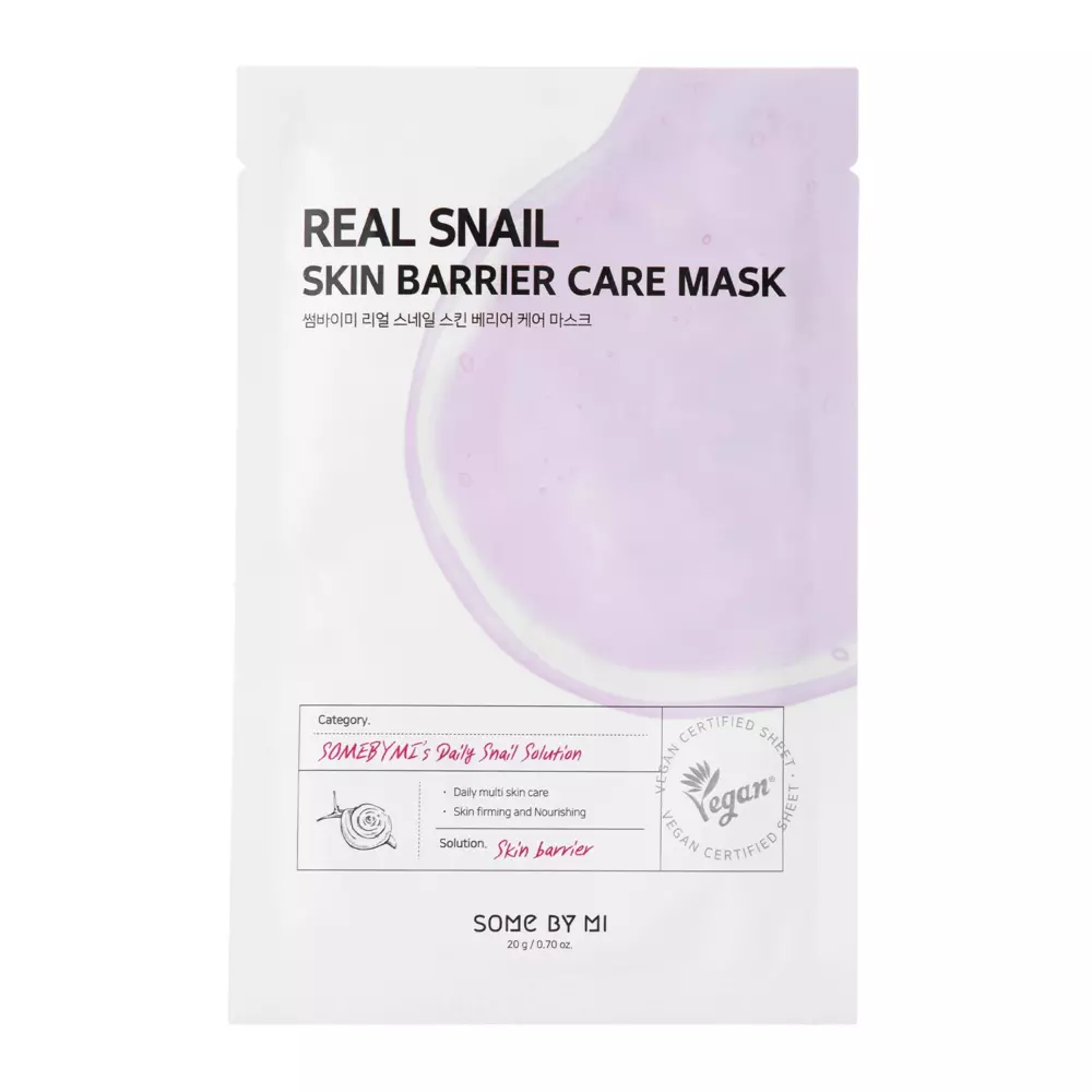 Some By Mi - Real Snail Skin Barrier Care Mask - Posilující textilní maska - 20 g