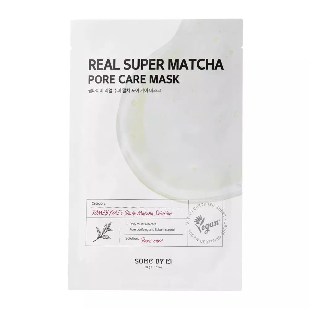 Some By Mi - Real Super Matcha Pore Care Mask - Čisticí textilní maska - 20 g