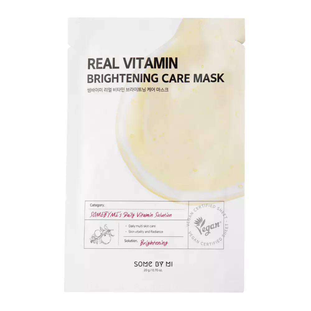 Some By Mi - Real Vitamin Brightening Care Mask - Rozjasňující textilní maska - 20 g