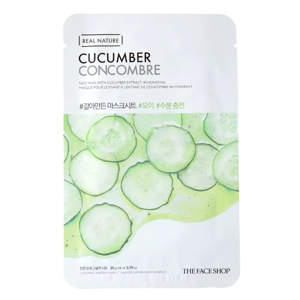 The Face Shop - Natural Mask - Cucumber - Plátýnková maska s okurkovým extraktem - 20 g
